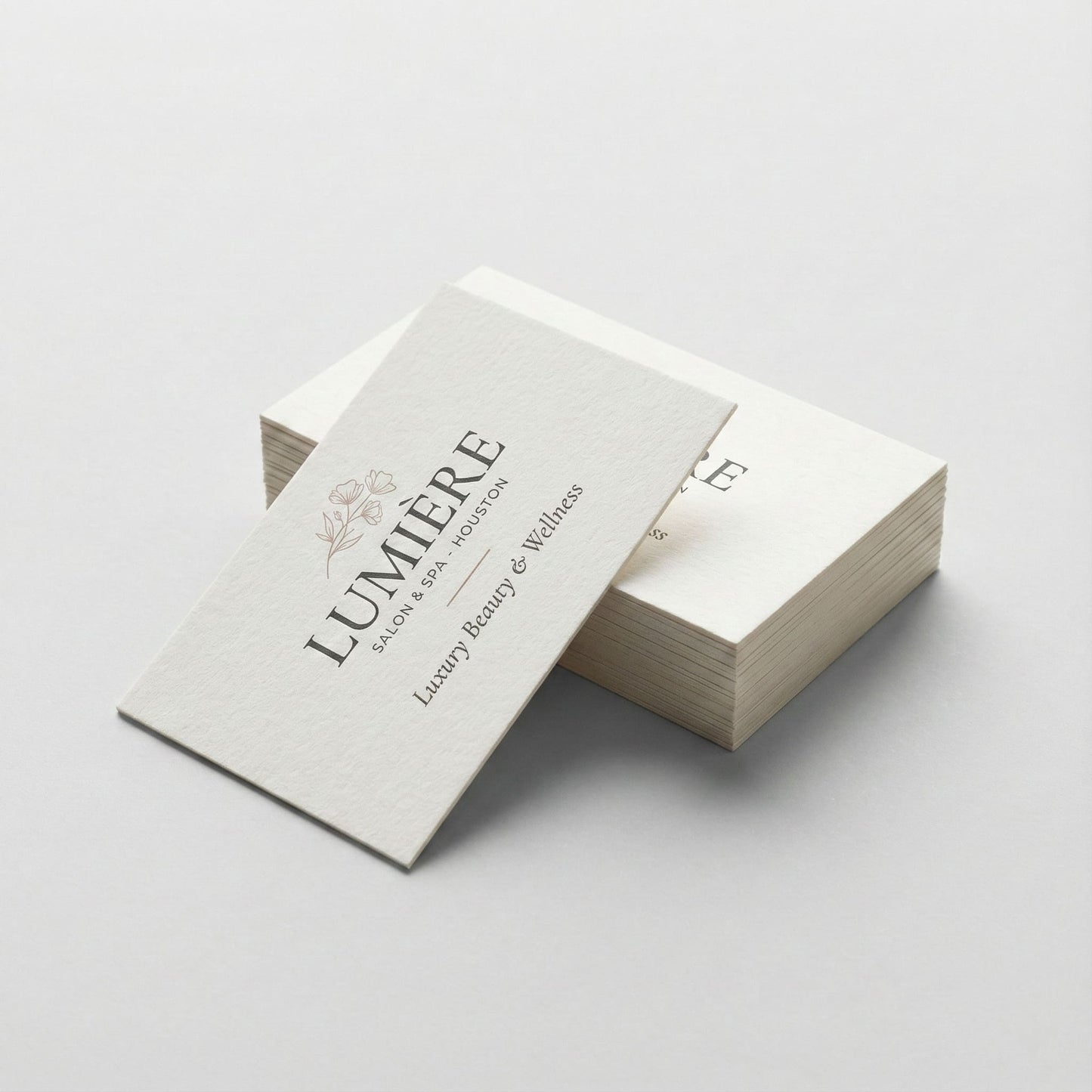 Premium soft‑touch business cards printed on thick 18pt soft touch cardstock for Houston professionals