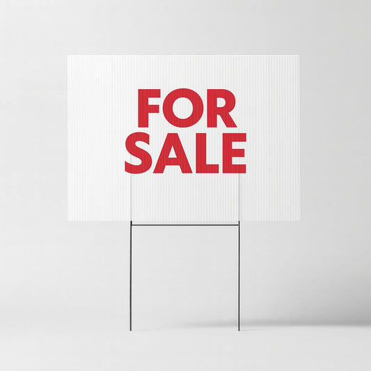 PrintZone custom yard signs corrugated plastic lawn signs with half stakes in Houston, TX