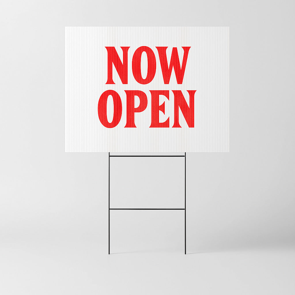 PrintZone custom yard signs corrugated plastic lawn signs with full stakes in Houston, TX